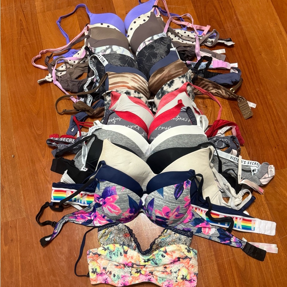 Victoria's Secret Multi-Color Bra Collection plus hoodie!